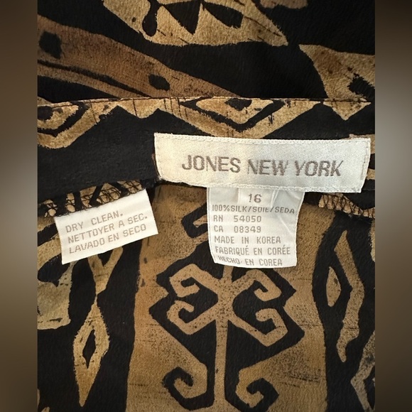 Jones New York Vintage 100% Silk  Wrap Skirt Tribal Geo Pattern SZ 16 - Picture 6 of 6